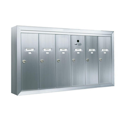 1250 Vertical Series 6-Compartment Aluminum Surface-Mount Mailbox - Super Arbor