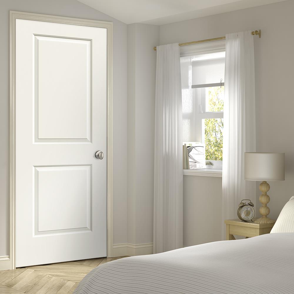 JELD-WEN Cambridge 32-in x 80-in Primed 2-Panel Square Hollow Core Molded Composite Right-Hand Single Prehung Interior Door, Split Jamb