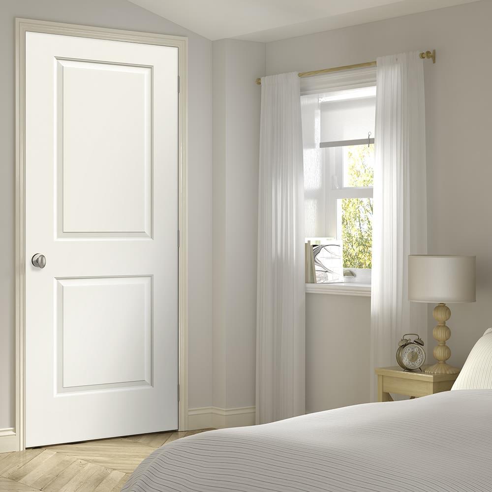 JELD-WEN Cambridge 30-in x 80-in Primed 2-Panel Square Hollow Core Molded Composite Left-Hand Single Prehung Interior Door