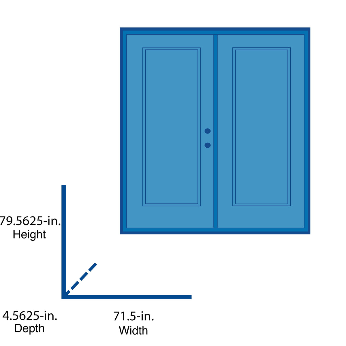 JELD-WEN 72-in x 80-in 4-9/16-in Low-E Primed Fiberglass French Left-Hand Inswing Double Patio Door, Brickmould Included