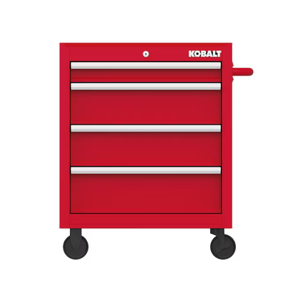 Kobalt 26.7-in W x 33-in H 4-Drawer Steel Rolling Tool Cabinet (Red)