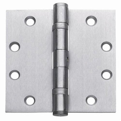 4.5 in. x 4.5 in. Brushed Chrome Ball Bearing Non-Removable Pin Steel Hinge (Set of 3) - Super Arbor
