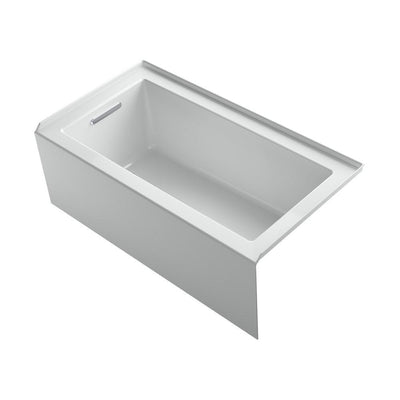 Underscore 60 in. Rectangular Alcove left Drain Bathtub in Ice Grey - Super Arbor
