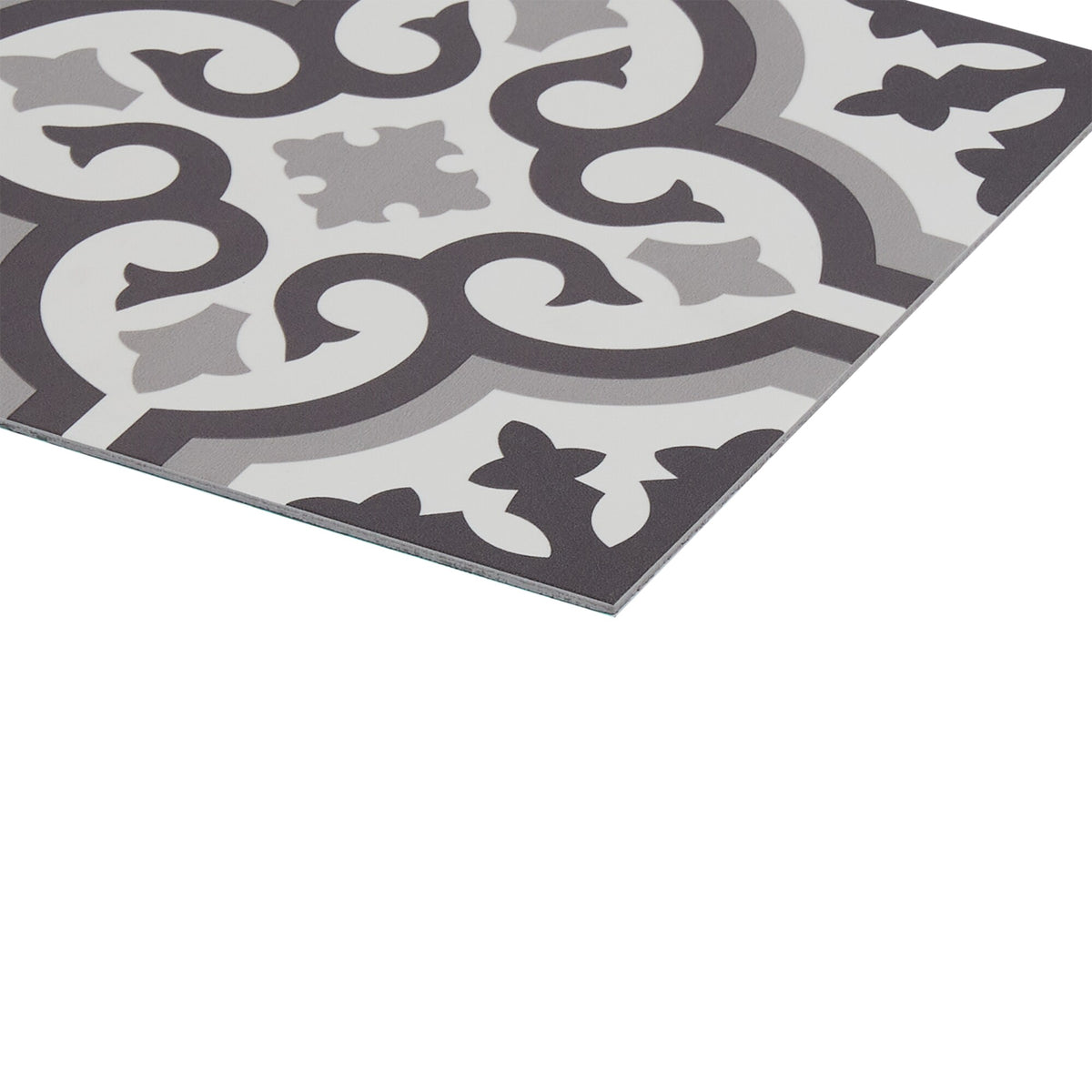 Style Selections Charlotte Black and White 9-in x 9-in Groutable Water Resistant Peel and Stick Vinyl Tile Flooring (0.5625-sq ft)