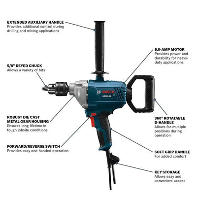 9.0 Amp 5/8 in. Corded Drill/Mixer