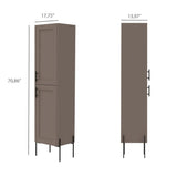Svedin 18 in. W x 13 in. D x 71 in. H Free Standing Tall Bathroom Linen Cabinet in Taupe - Super Arbor