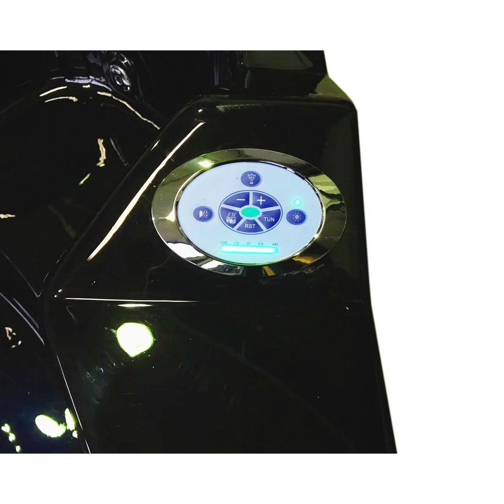 Majestic with Heater and Bluetooth 59 in. Acrylic Center Drain Corner Alcove Whirlpool Bathtub in Black - Super Arbor