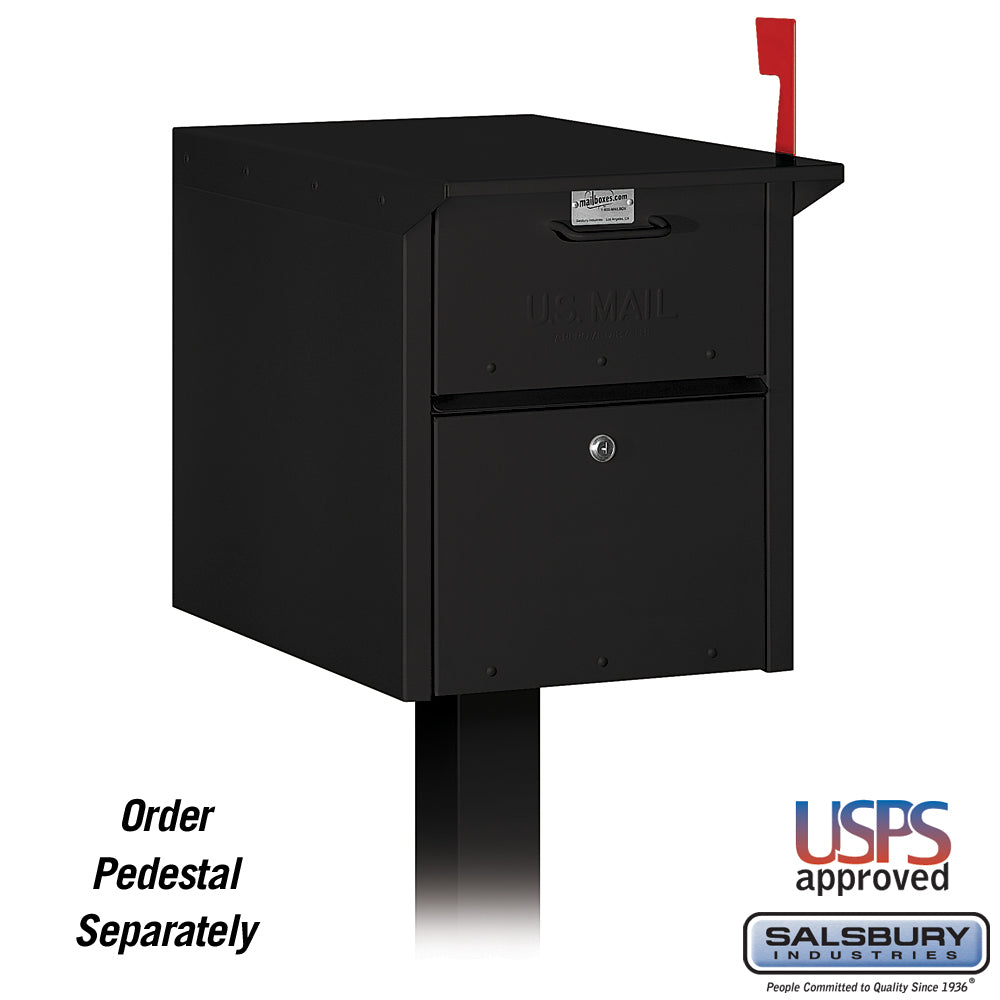 Mail Chest Durable Black Mail Chest with Secure Locking Doors and USPS Approval ...