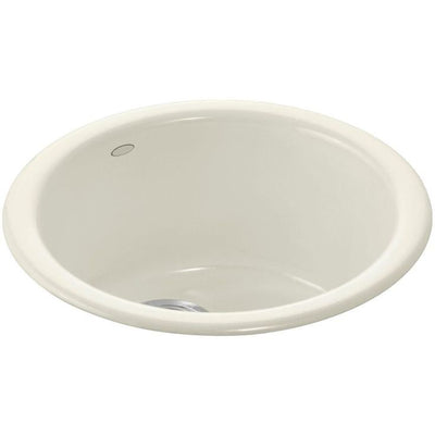 Porto Fino Drop-In/Undermount Cast Iron 18 in. Single Basin Kitchen Sink in Biscuit