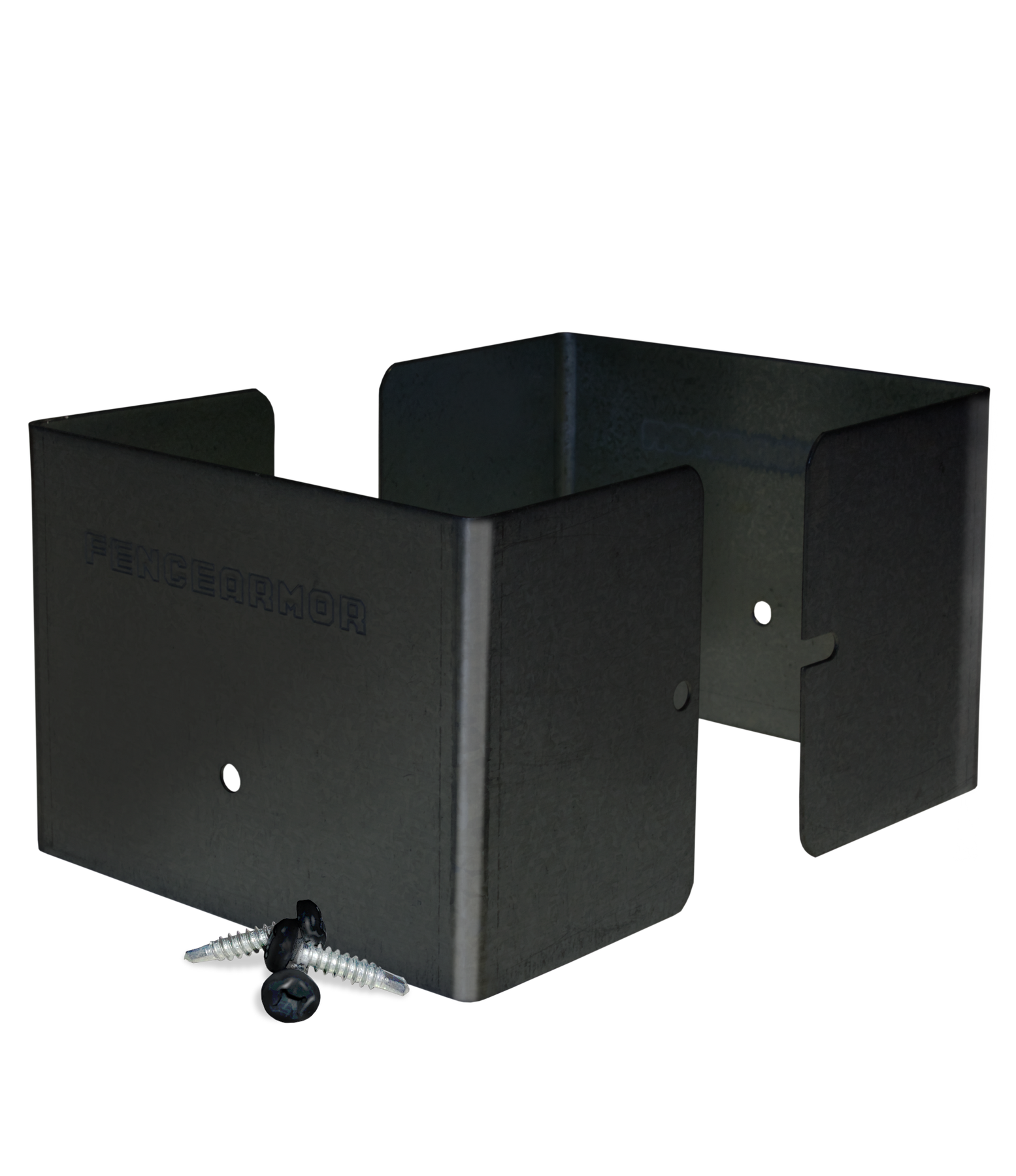 Fence Armor Full Protection Post Guard 5.5-in Powder Coated Black Galv ...