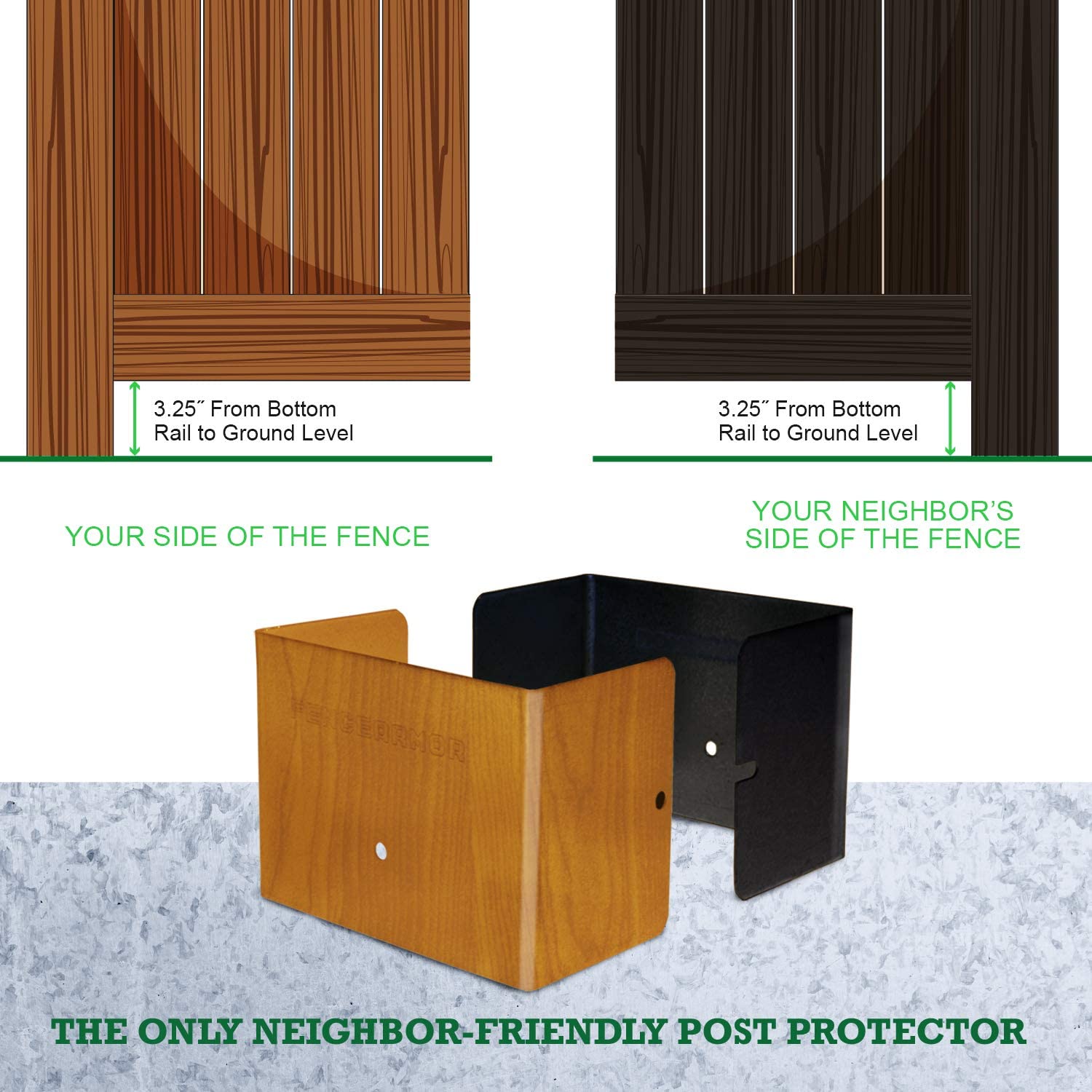 Fence Armor Full Protection Post Guard 5.5-in Powder Coated White Galv ...