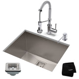 Kraus Stainless Steel Undermount Laundry Sink with Drain and Faucet