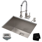 Kraus Stainless Steel Undermount Laundry Sink with Faucet and Drain