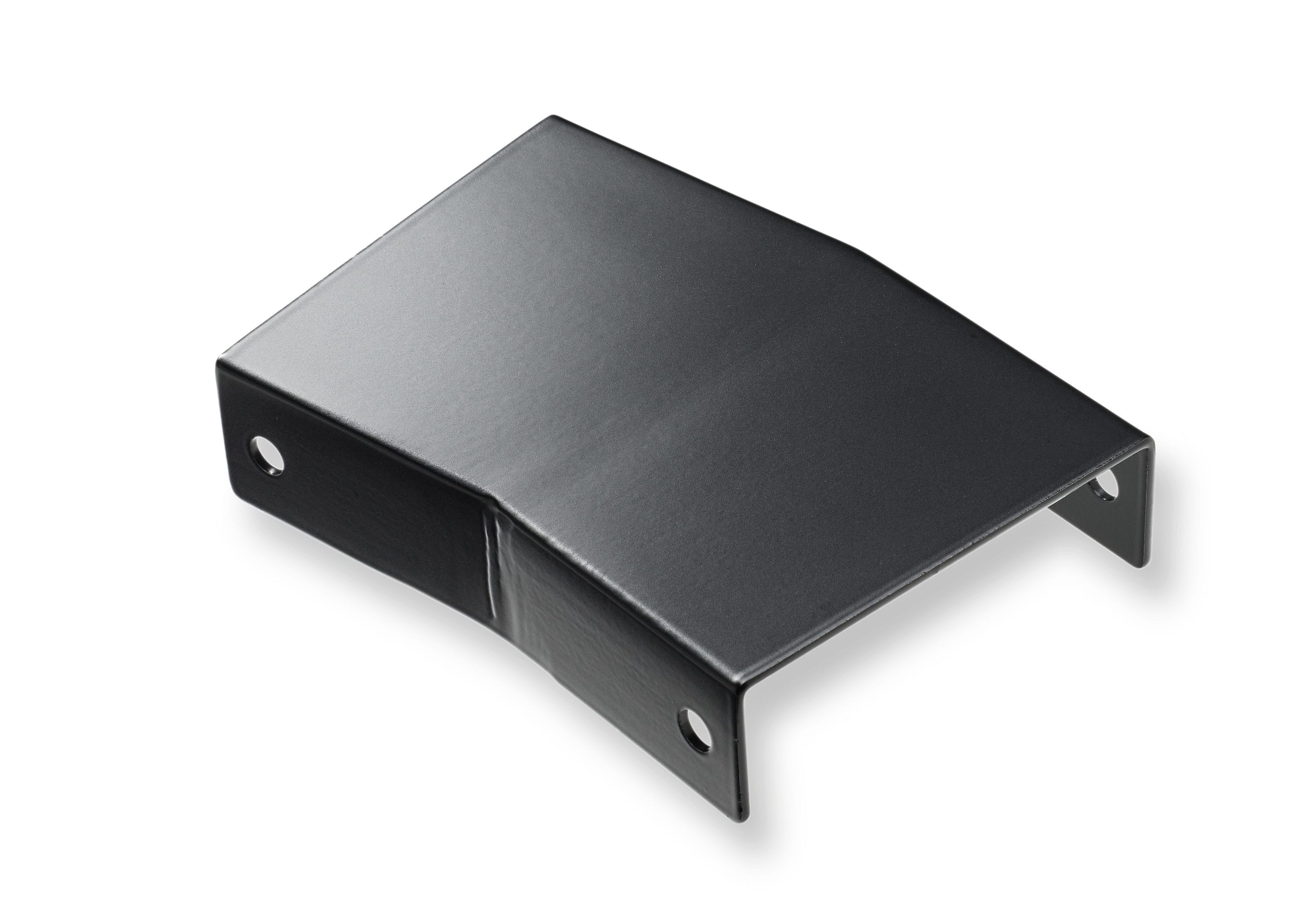 A single green leaf against a white background.