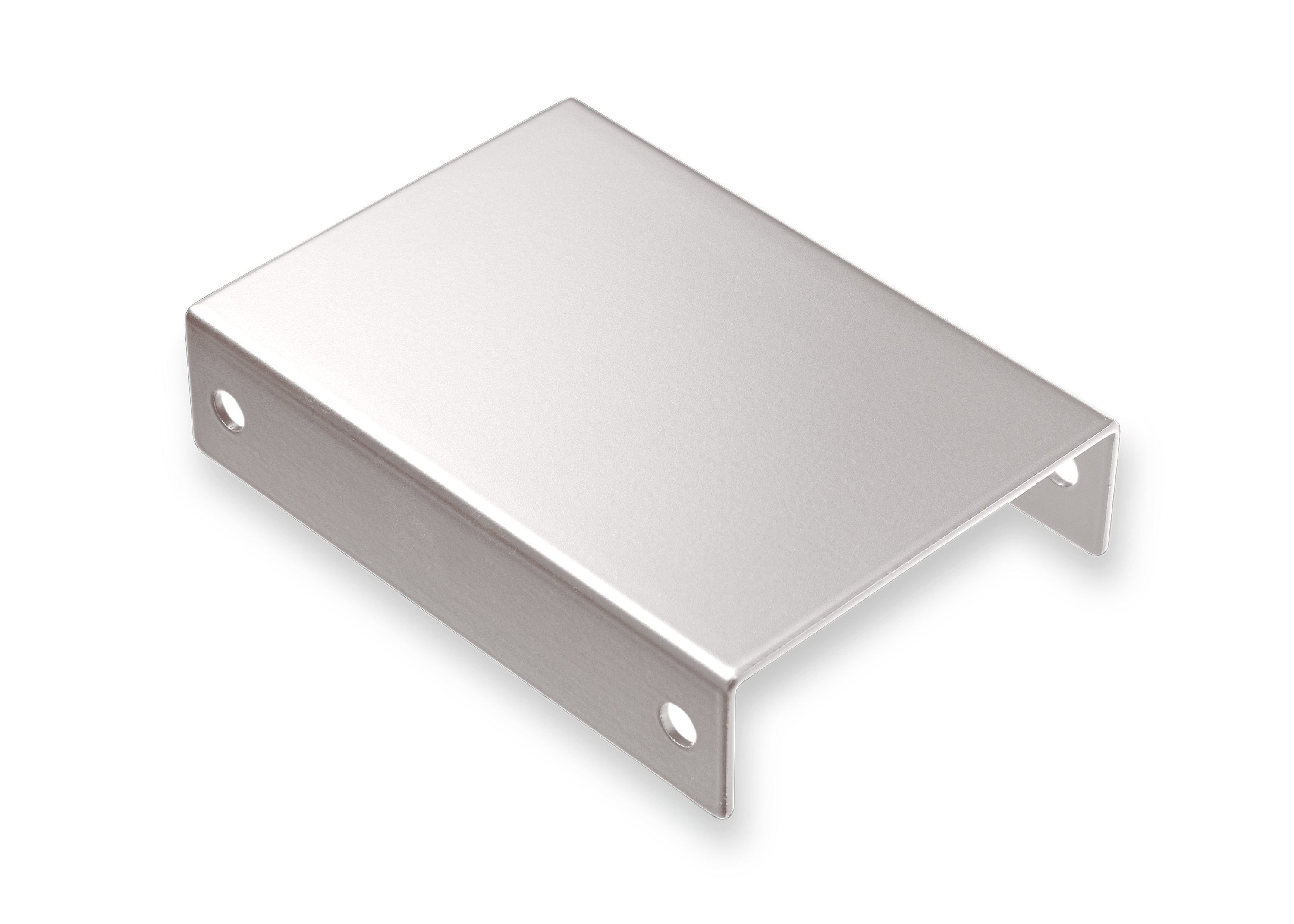 A single green leaf against a white background.