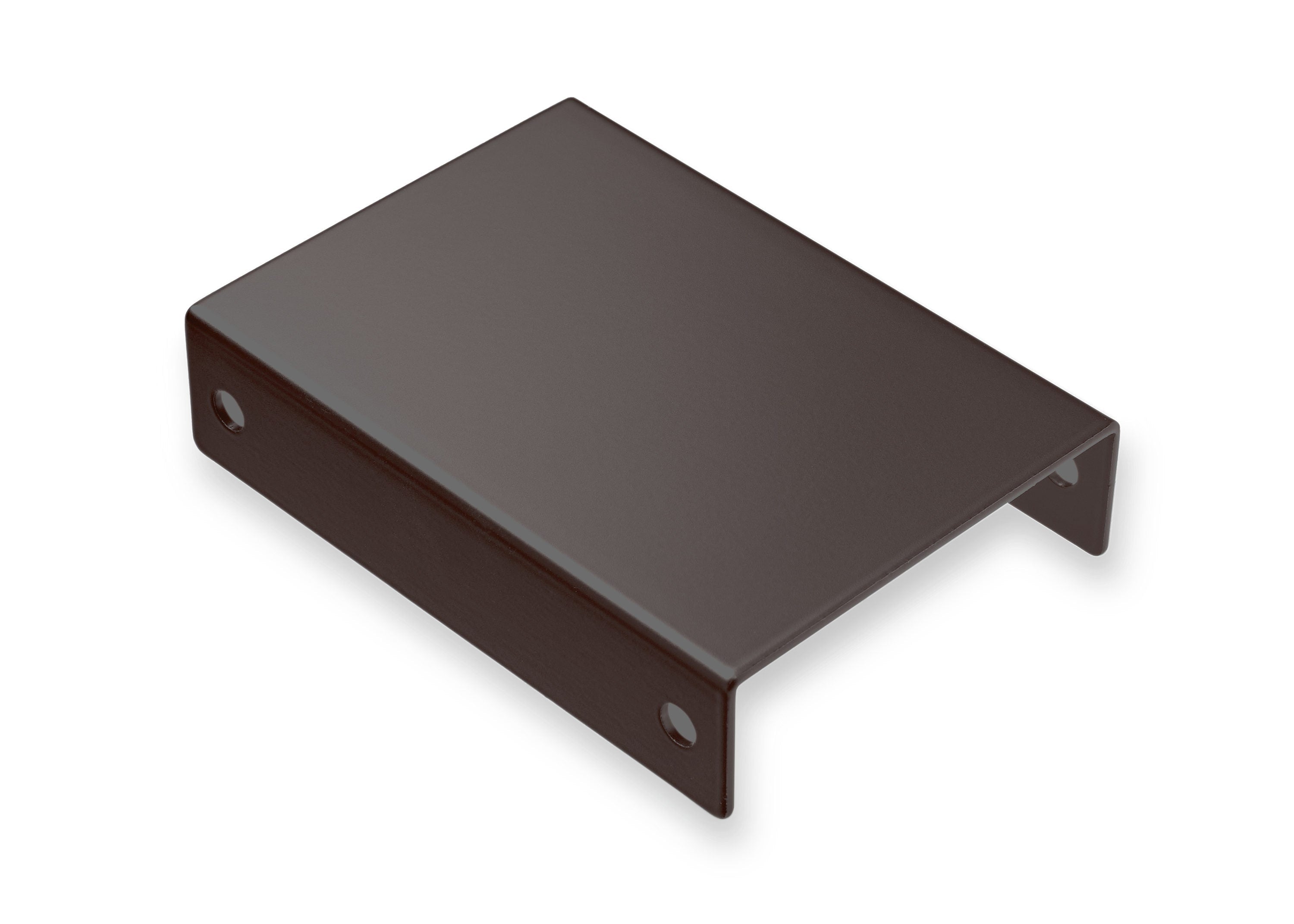 A single green leaf against a white background.