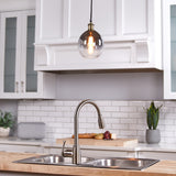 Portfolio 7.5-in H x 7-in W Smoke Ombre Tinted Glass Globe Pendant Light Shade