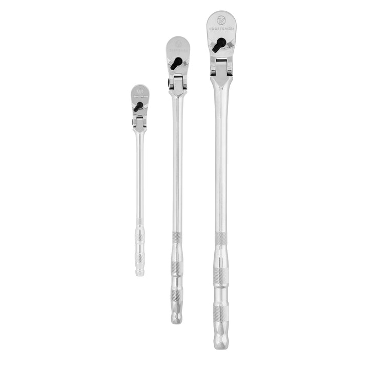 Craftsman V-Series Flex Head Ratchet Set, 3-Piece – 1/4-in, 3/8-in & 1/2-in Drive