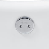 59 in. Fiberglass Double Slipper Clawfoot Non-Whirlpool Bathtub in Matte White - Super Arbor