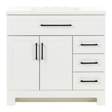 Style Selections Cauley 36-in White Single Sink Bathroom Vanity with White Cultured Marble Top
