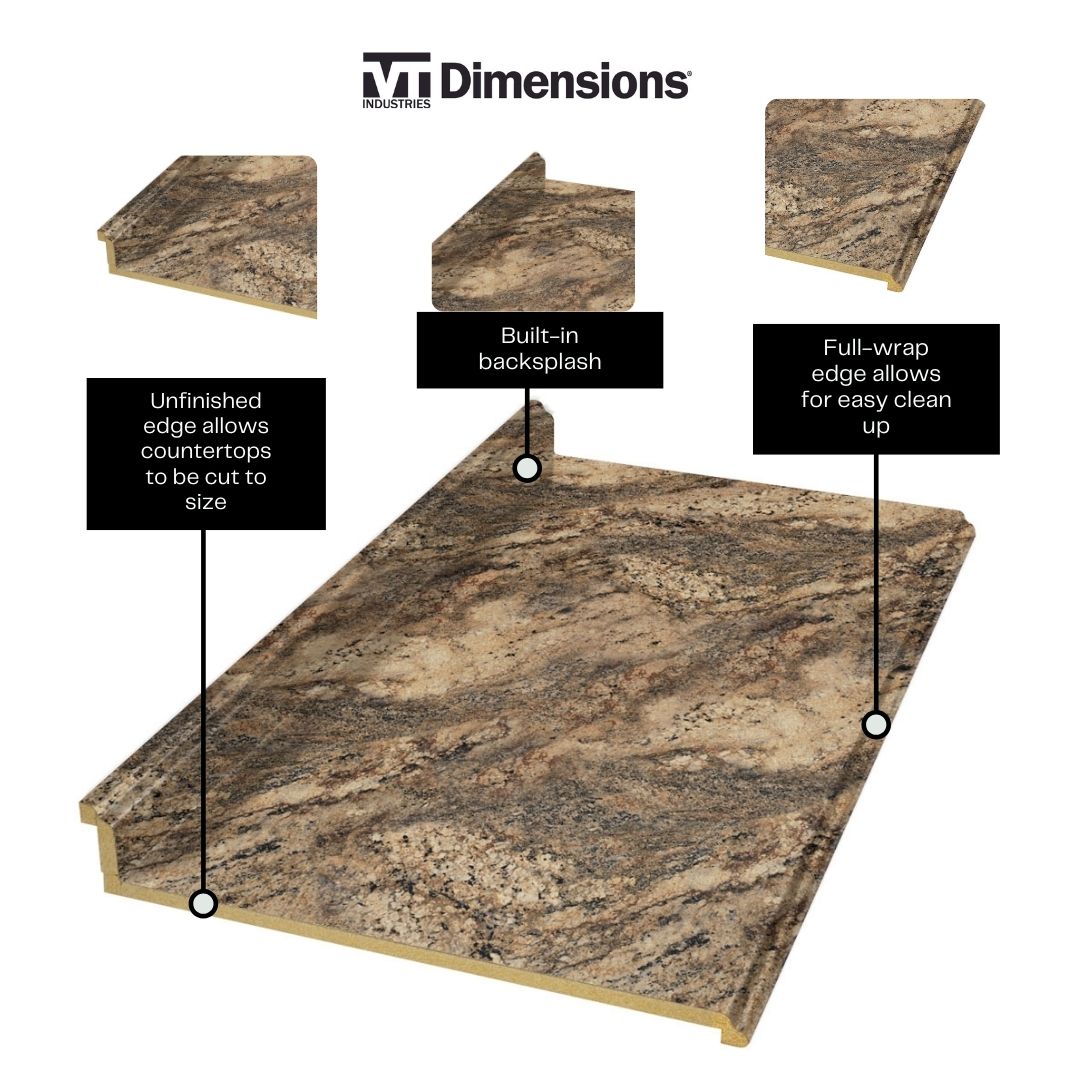 VT Dimensions Formica 4-ft Lapidus Brown FX Radiance Straight