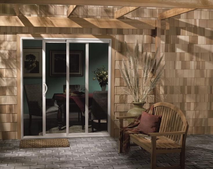 JELD-WEN 96-in x 80-in 4-9/16-in Low-e White Vinyl Sliding Left-Hand Sliding Double Patio Door Screen Included