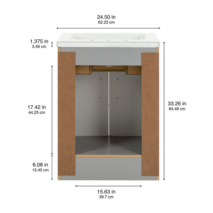 Style Selections Potter 24-in Gray Single Sink Bathroom Vanity with White Cultured Marble Top