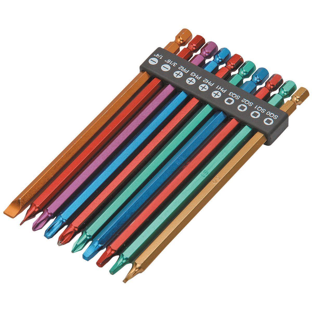 WARRIOR 6 in. Color Coded Power Bit Set, 10 Piece – Super Arbor