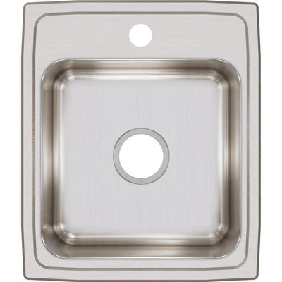 Lustertone Drop-In Stainless Steel 17 in. x 20 in. 1-Hole Single Bowl Kitchen Sink