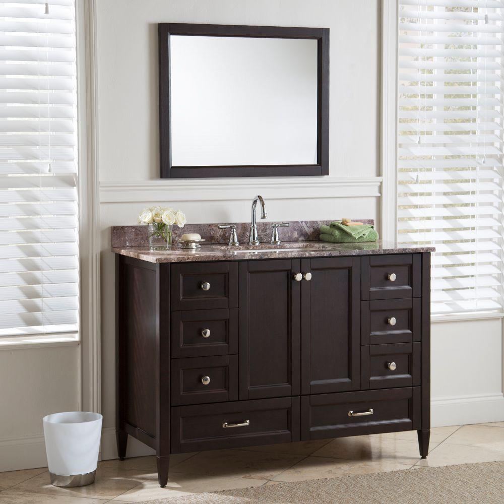 Claxby 48 in. W x 34 in H x 22 in. D Bath Vanity Cabinet Only in Chocolate - Super Arbor