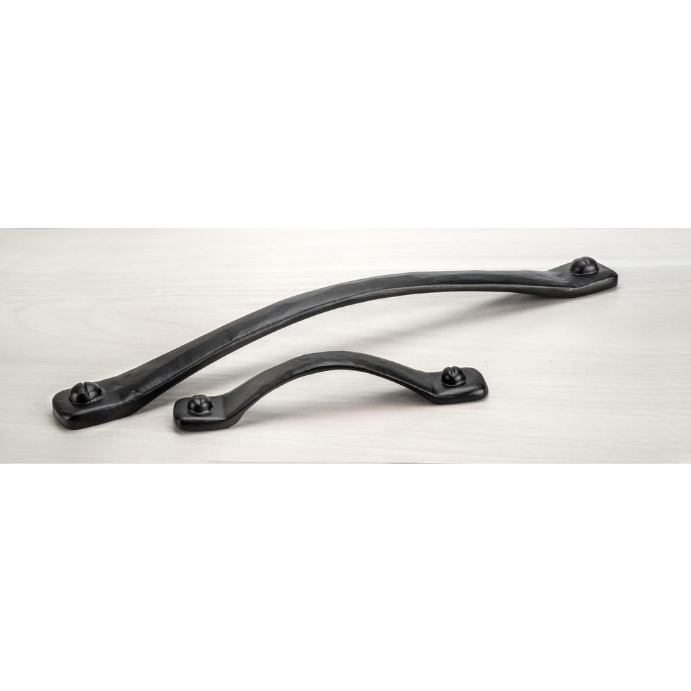 5-1/16 in. (128 mm) Center-to-Center Matte Black Forged Iron Traditional Barn Door Pull - Super Arbor