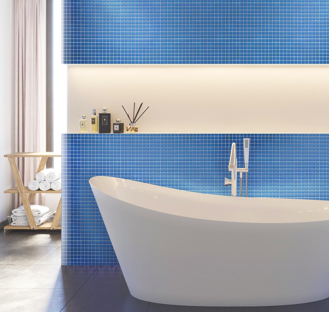 Apollo Tile (Sample) Floor and Wall Tile Blue 4in x 4in Matte Glass