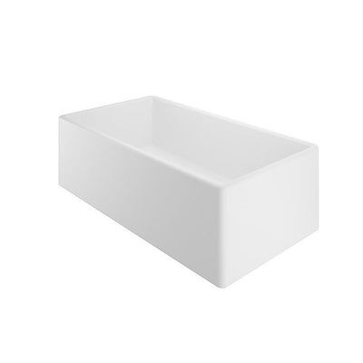 Farmhouse Apron Front Fireclay 33 in. x 18 in. x 10 in. Plain Single Bowl Kitchen Sink with Center Drain in White