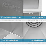 Ruvati Brushed Stainless Steel Drop-In Laundry Sink 25-inch x 22-inch