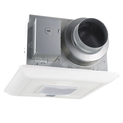 WhisperSense DC fan-LED Lights Motion and Humidity Sensors Delay Timer Pick-A-Flow Speed Selector 50, 80 or 110 CFM