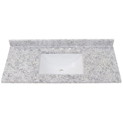 49 in. Stone Effect Vanity Top in Everest with White Sink - Super Arbor
