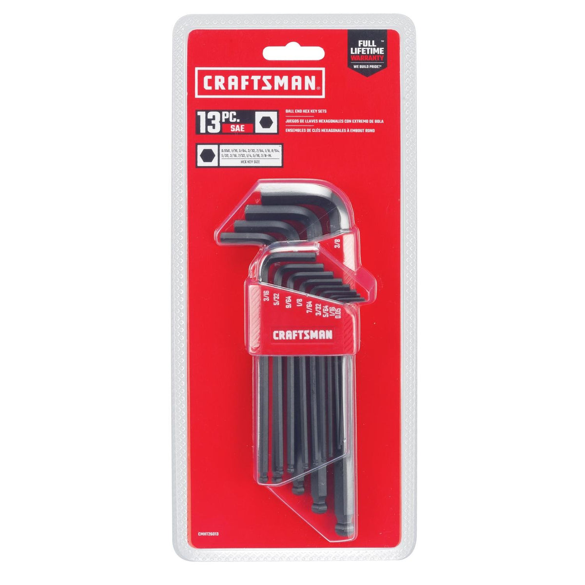 Craftsman SAE Long Arm Ball End Hex Key Set, 13 pc