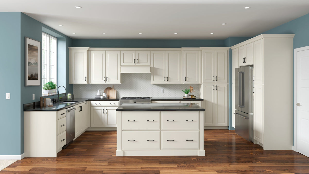 allen + roth Pattingham 33-in W x 34.5-in H x 24-in D Harbor 1-Drawer Base Fully Assembled Cabinet (Raised Panel Slab Door Style)