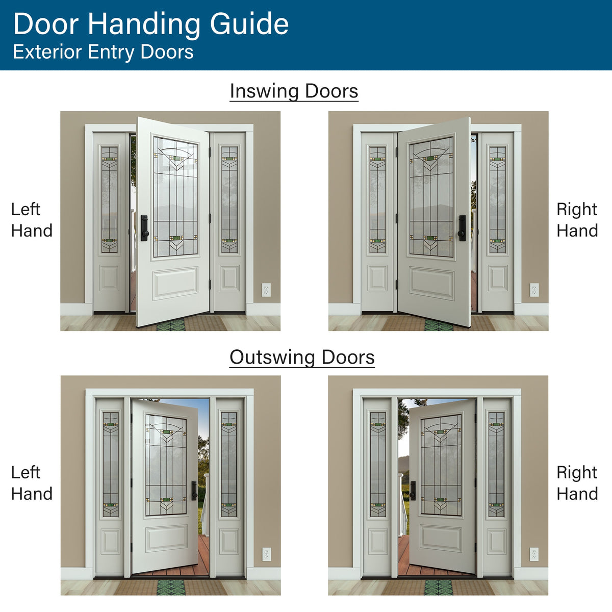 JELD-WEN 32-in x 80-in Fiberglass Full Lite Left-Hand Outswing Primed Prehung Single Front Door