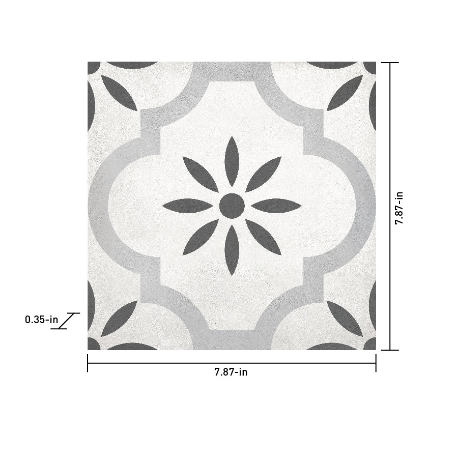 Satori Nouveau Arabesque Flora 8-in x 8-in Matte Porcelain Floor