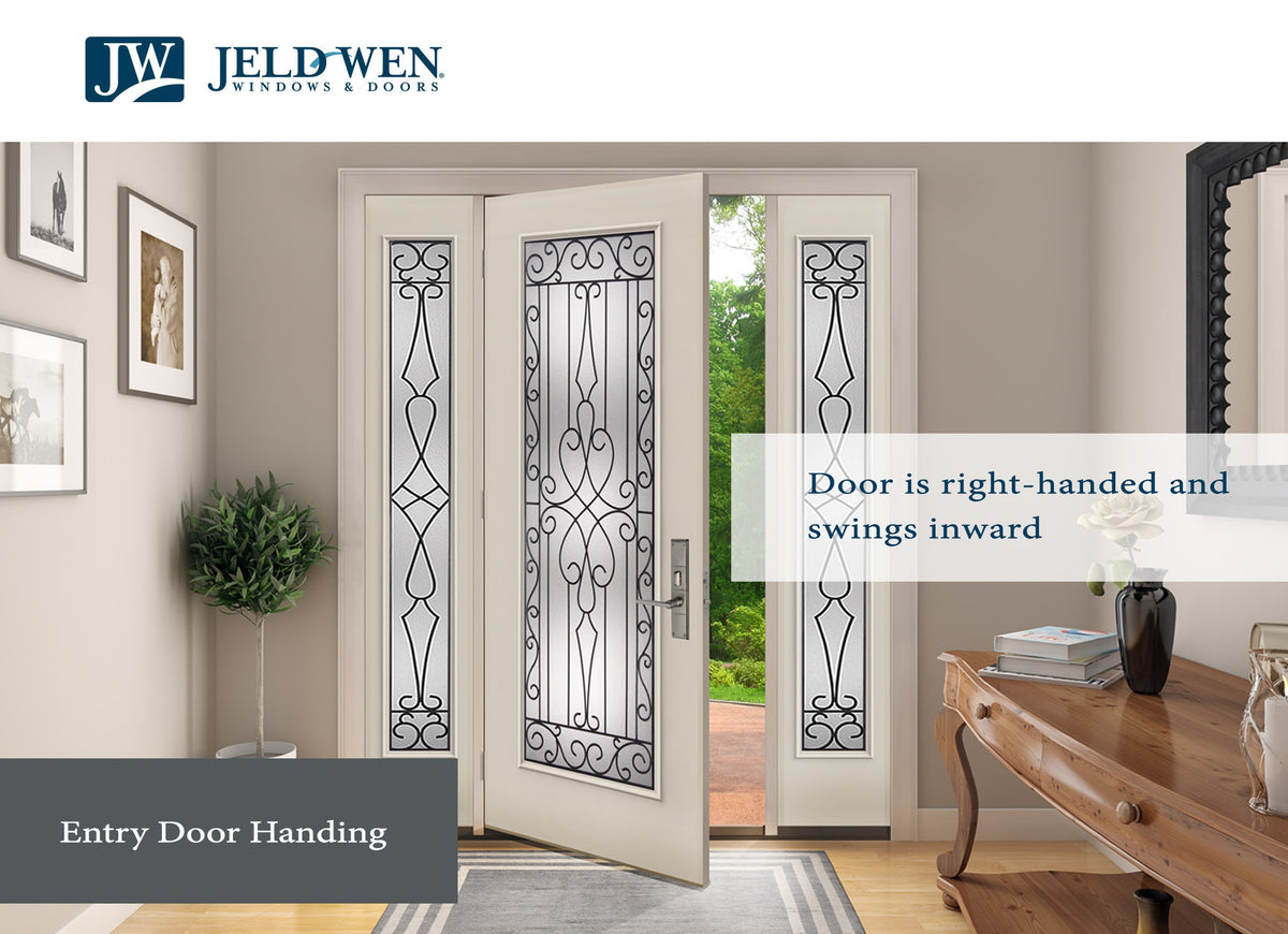 JELD-WEN 32-in x 80-in Steel Half Lite Right-Hand Inswing Primed Prehung Single Front Door with Blinds