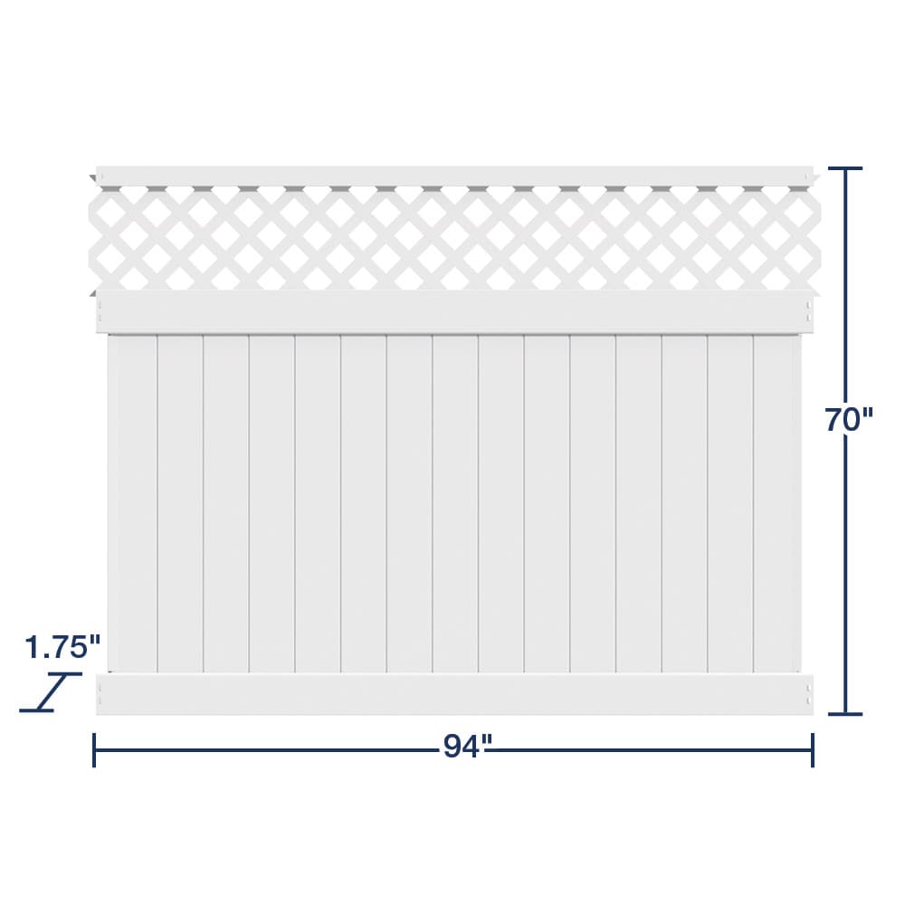 Freedom Conway 6-ft H x 8-ft W Vinyl Fence Panel - Thumbnail 5