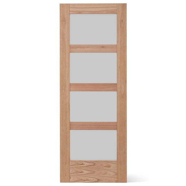 JELD-WEN 36-in x 80-in Unfinished Frosted Glass White Cedar Wood Single Barn Door