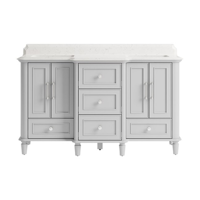 allen + roth Colchester 60-in Light Gray Undermount Double Sink Bathroom Vanity with Ocean White Engineered Stone Top