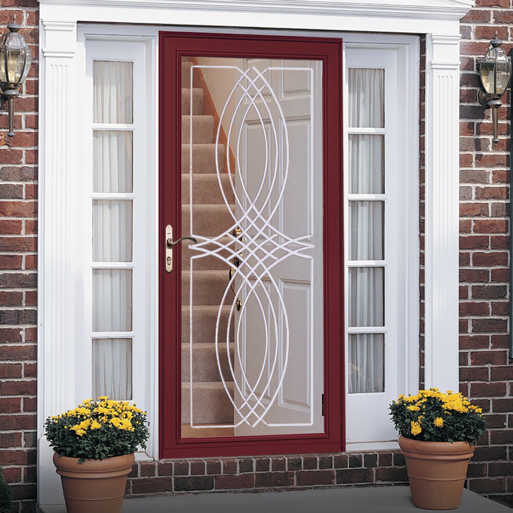 Pella Select 36-in x 81-in Portobello Full-View Aluminum Storm Door