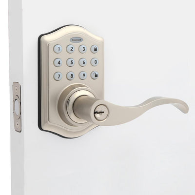 Satin Nickel Keypad Electronic Door Lever Entry Lock - Super Arbor