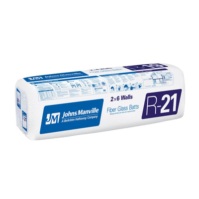 Johns Manville R-21 Kraft-Faced Fiberglass Batt Insulation, 15.25 in x 93 in (68.94 sq ft)