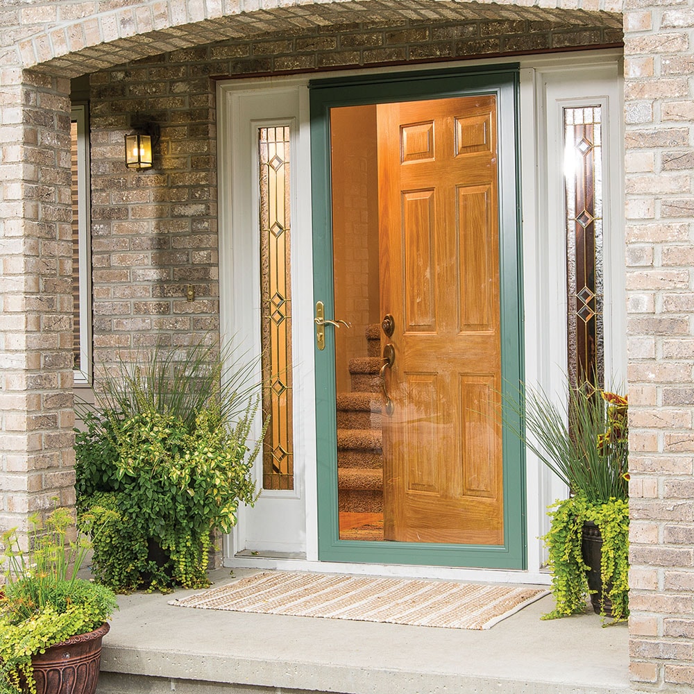 Pella Select 36-in x 81-in White Full-View Aluminum Storm Door