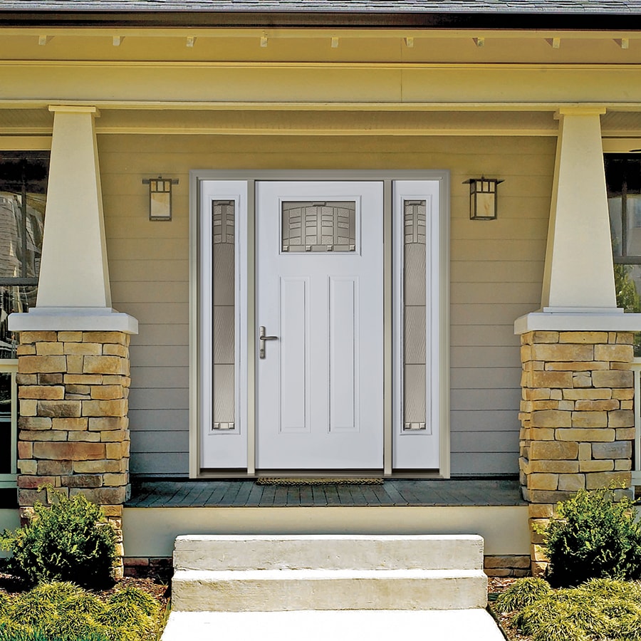 Therma-Tru Benchmark Emerson 32-in x 80-in Fiberglass Craftsman Left-Hand Inswing Ready-to-Paint Unfinished Prehung Front Door with Brickmould