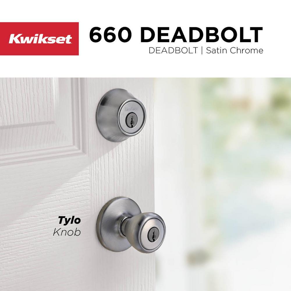 660 Series Satin Chrome Single Cylinder Deadbolt - Super Arbor